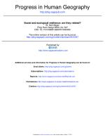 Social and ecological resilience: are they related?