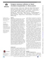 European consensus conference on faecal microbiota transplantation in clinical practice