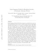 Large Language Models for Blockchain Security: A Systematic Literature Review