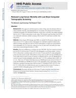 Reduced Lung-Cancer Mortality with Low-Dose Computed Tomographic Screening