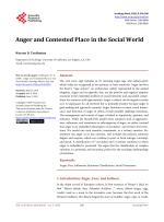 Anger and Contested Place in the Social World