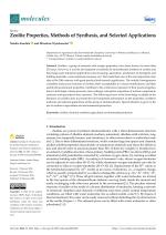 Zeolite Properties, Methods of Synthesis, and Selected Applications