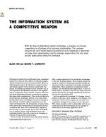 THE INFORMATION SYSTEM AS A COMPETITIVE WEAPON