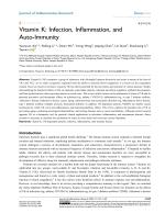 Vitamin K: Infection, Inflammation, and Auto-Immunity