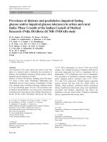 Prevalence of diabetes and prediabetes (impaired fasting glucose and/or impaired glucose tolerance) in urban and rural India: Phase I results of the Indian Council of Medical Research–INdia DIABetes (ICMR–INDIAB) study