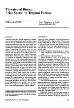 Threatened Biotas: "Hot Spots" in Tropical Forests