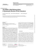 The WHO-5 Well-Being Index: A Systematic Review of the Literature