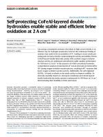 Self-protecting CoFeAl-layered double hydroxides enable stable and efficient brine oxidation at 2 A cm−2