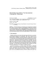 Knowledge Acquisition Via Incremental Conceptual Clustering