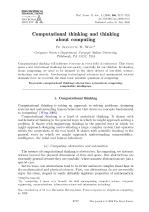Computational thinking and thinking about computing