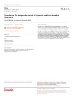 Translation Techniques Revisited: A Dynamic and Functionalist Approach
