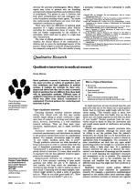 Qualitative Research Qualitative interviews in medical research