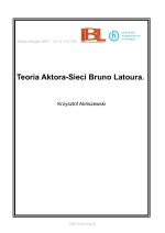 Teoria Aktora-Sieci Bruno Latoura.