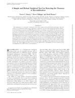 A Simple and Robust Statistical Test for Detecting the Presence of Recombination