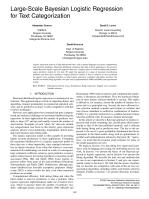 Large-Scale Bayesian Logistic Regression for Text Categorization