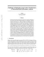 Challenges in Deploying Long-Context Transformers: A Theoretical Peak Performance Analysis