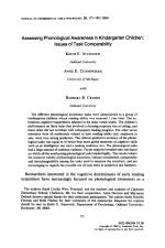 Assessing Phonological Awareness in Kindergarten Children: Issues of Task Comparability