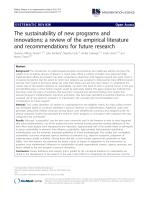 The sustainability of new programs and innovations: a review of the empirical literature and recommendations for future research