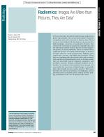 Radiomics: Images Are More than Pictures, They Are Data