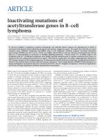 Inactivating mutations of acetyltransferase genes in B-cell lymphoma