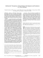 Adolescents’ Perceptions of Social Status: Development and Evaluation of a New Indicator