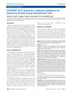 CONSORT 2010 Statement: Updated Guidelines for Reporting Parallel Group Randomised Trials
