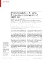 Synonymous but not the same: the causes and consequences of codon bias