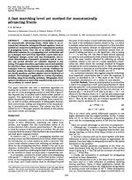 A fast marching level set method for monotonically advancing fronts