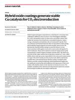 Hybrid oxide coatings generate stable Cu catalysts for CO₂ electroreduction