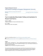 Trust in Leadership: Meta-Analytic Findings and Implications for Research and Practice