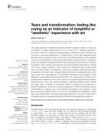 Tears and transformation: feeling like crying as an indicator of insightful or “aesthetic” experience with art