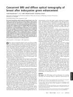 Concurrent MRI and diffuse optical tomography of breast after indocyanine green enhancement