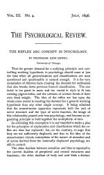 THE REFLEX ARC CONCEPT IN PSYCHOLOGY