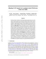 Aligning LLM Agents by Learning Latent Preference from User Edits