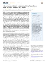 Solar-enhanced lithium extraction with self-sustaining water recycling from salt-lake brines