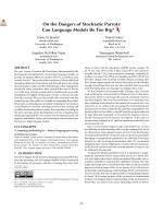 On the Dangers of Stochastic Parrots: Can Language Models Be Too Big?