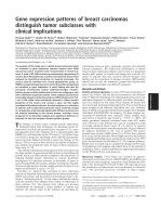 Gene expression patterns of breast carcinomas distinguish tumor subclasses with clinical implications