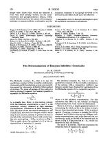 The Determination of Enzyme Inhibitor Constants