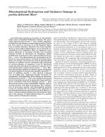 Mitochondrial Dysfunction and Oxidative Damage in parkin−/− Mice