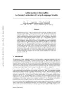 Hallucination is Inevitable: An Innate Limitation of Large Language Models