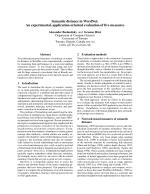 Semantic distance in WordNet: An experimental, application-oriented evaluation of five measures