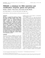 REBASE—a database for DNA restriction and modification: enzymes, genes and genomes