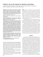 Patients’ Use of the Internet for Medical Information