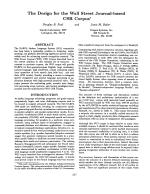 The Design for the Wall Street Journal-based CSR Corpus