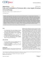 Fatty acid metabolism of immune cells: a new target of tumour immunotherapy