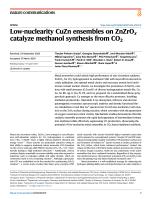 Low-nuclearity CuZn ensembles on ZnZrOx catalyze methanol synthesis from CO2
