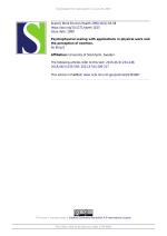 Psychophysical scaling with applications in physical work and the perception of exertion