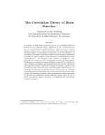 The Correlation Theory of Brain Function