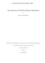 An Analysis of Particle Swarm Optimizers