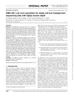 IDBA-UD: a de novo assembler for single-cell and metagenomic sequencing data with highly uneven depth